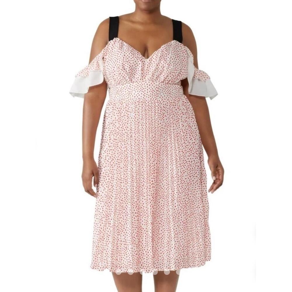 NWOT Eloquii pleated cold shoulder with hearts dress plus size 16